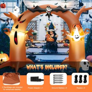 Arco Gonfiabile di Halloween a Forma di Albero Morto Alto 2,4 Metri con Luci LED e Fantasmi di Pipistrelli, Decorazioni per Esterni e Giardino - Product Image 4