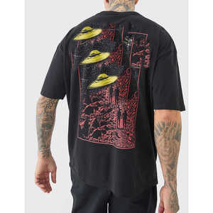 เสื้อยืดสตรีทแวร์แบบโอเวอร์ไซส์ ผลิตจากผ้าฝ้าย 100% พิมพ์ลายดิจิทัล เป็นมิตรต่อสิ่งแวดล้อม รับผลิตเสื้อผ้าแบบ OEM ODM - Product Image 4