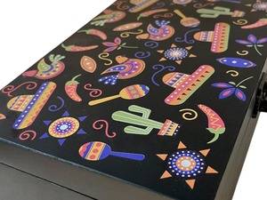 Caja de Madera Rectangular con Diseño Impreso, Caja Clásica para Joyas, Caja de Almacenamiento de Madera con Diseño Impreso para Guardar Recuerdos y Fotos, Venta al por Mayor - Product Image 3