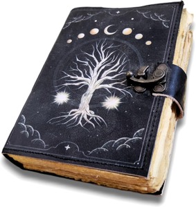 Tree Leather Saddle Stitched A6 <b>Diary</b> Journal with 100 Deckle Edge Sheets (8x6 Inch)-Gift Edition - Product Image 1