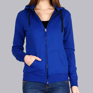 Sweat à capuche zippé en laine tricotée respirante pour femme, style pull en coton texturé, veste polaire – Vente en gros - Product Image 2
