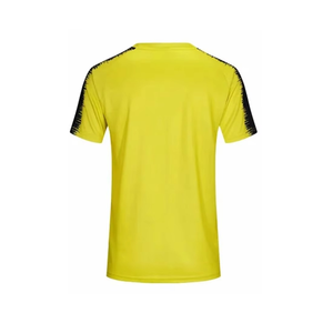 Maillot de football pour homme jaune et noir à col en V, manches courtes, sublimé, en polyester respirant, coupe classique, pour toutes les saisons - Product Image 3