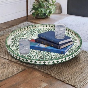Plateau élégant en os incrusté de motifs traditionnels, fait main, durable, idéal pour offrir et pour la maison, disponible dans le monde entier - Product Image 4