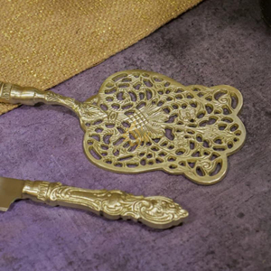 Espátula y Cuchillo para Servir Pasteles Hechos a Mano en Latón, Juego de Utensilios de Metal Dorado de Primera Calidad para Servir Postres, Ideal para Bodas, Hoteles y Restaurantes - Product Image 6