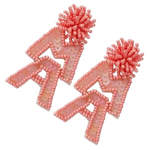 Pendientes de cuentas de semillas de estilo bohemio MA, Pendientes colgantes de cuentas de lentejuelas con letras MAMA, regalo del Día de la madre para mujeres de la India, pendientes hechos a mano - Product Image 1