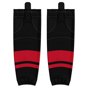 ถุงเท้าฮอกกี้น้ำแข็งแบบซับลิเมชั่นสั่งทำได้ตามต้องการ MOQ ต่ำ ขอบยางยืด ทนทาน ผลิตจากเส้นใยโพลีเอสเตอร์ ชุดกีฬาสำหรับผู้ใหญ่ ลายทาง - Product Image 1