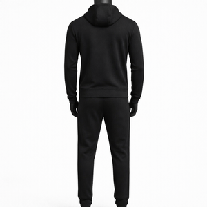 Ensemble de survêtement à capuche technique pour homme avec logo personnalisé |   Ensemble de jogging en polyester performant avec fermeture éclair |   Vêtements de sport Activewear OEM ODM - Product Image 5