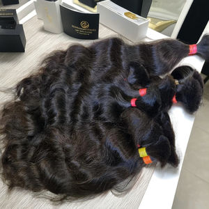 Venta al por mayor de alta calidad solo dibujado ondulado Remy Virgen extensiones de cabello humano sin procesar crudo indio templo donante de cabello - Product Image 2