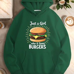 Just a Girl qui aime les sweats à capuche décontractés pour femmes BURGERS - Product Image 4