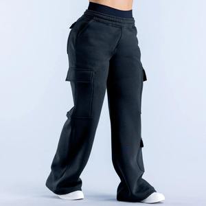 Pantalones Cargo Holgados de Mujer, Cintura Media, Elásticos, de Forro Polar, Largos, Estilo Hip Hop, de Secado Rápido - Product Image 2