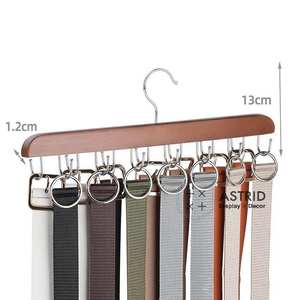 Astrid 36,5 CM 14 crochets en bois avec logo personnalisé, cintre gain de place pour perruques et extensions capillaires pour salon - Product Image 4