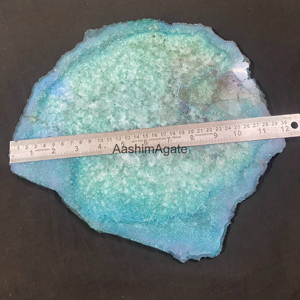 AashimAgate Plato de Ágata Pulida de Forma Libre, Color Verde Azulado, Piedra Preciosa para Decoración del Hogar, Placa de Cristal Feng Shui - Product Image 3