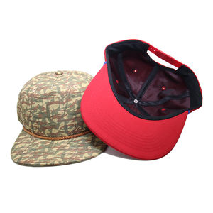 Gorra de 5 Paneles con Cierre a Presión, Diseño Personalizado con Logotipo, Ligera, Impermeable, de Nailon, con Parche Tejido con Cuerda, de Alta Calidad, al por Mayor - Product Image 6