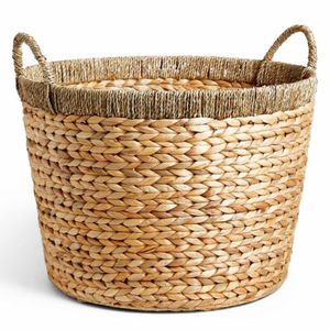 Water Hyacinth <b>Woven</b> <b>Baskets</b> for Storage Handmade Natural Seagrass Organizer for Home Organization Retail Wholesale Supplier - Product Image 2