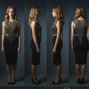 Luxury Handmade Chainmail Body Chain Jewelry <b>Top</b> Sleeveless Metallic Mesh Armor Dress for Women Party Clubwear <b>Festival</b> Outfit - Product Image 3