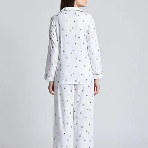 Conjunto de Pijama para Mujer, Estilo Moderno, Camisa y Pantalones Estampados Elegantes, Cintura Elástica, Verano, Personalizado, Térmico - Product Image 5