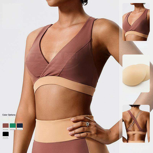 Conjunto de Yoga de 2 Piezas para Mujer, Ecológico, con Frente Sólido, Top sin Mangas de Cintura Alta con Almohadillas en el Pecho, Elástico, Transpirable, Spandex/Nylon - Product Image 3