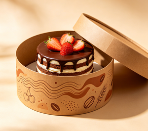 Custom Printed Disposable Cake Packaging Box Safe Odorless Food Grade <b>Paper</b> Box Elegant Fresh <b>Pattern</b> Recyclable Birthday Cake - Product Image 4