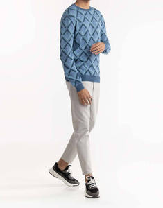 Pull en tricot sur mesure pour homme, taille plus, broderie, streetwear, 100 % coton, col rond, pull-over pour homme - Product Image 3