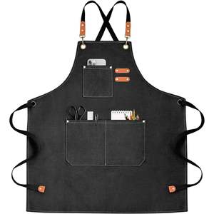 Tablier de coiffure en jean IKZARSA à prix réduit, taille ajustable avec poches pour barbier et salon, largeur 68 cm, longueur 75 cm - Product Image 2