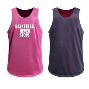 Unisex Durable Basketball Jersey Tank <b>Top</b> Custom Team Name Pink <b>Navy</b> Mesh Moisture Wicking Printed Front Neck Sleeveless Sport - Product Image 1