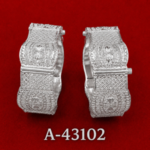 Classic Tibetan Silver Silver Plated <b>Bangles</b> for Women Wedding Ethnic Flower Design A-43099 - Product Image 5