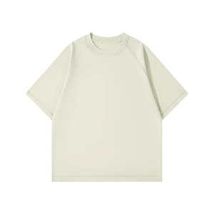 Camiseta de Hombre con Cuello Redondo y Manga Raglán, Corte Regular, Color Sólido, Tejido de Punto, Estilo Casual, Largo Regular, 100% Algodón, Secado Rápido, Transpirable - Product Image 1