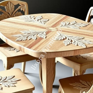 Luxury Handcrafted Solid Wood 4 Seater Dining <b>Table</b> Set Premium <b>Walnut</b> Finish Rectangular <b>Table</b> Set - Product Image 3