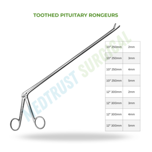 Rongeur pituitaire denté 250mm 300mm, instrument chirurgical neurochirurgical pour la colonne vertébrale, pour l'élimination des tissus discaux - Product Image 2