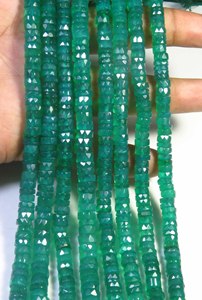 Cuentas de Ónix Verde Heishi de 5.5mm, Hermosas Cuentas de Ónix Natural con Orificio Central, 16 Pulgadas, Cuentas de Ónix Verde Facetadas - Product Image 6