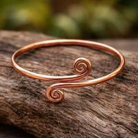 Pulsera de Cobre Puro Hecha a Mano para Hombre y Mujer, Joyería Ayurvédica Curativa, Diseño de Brazalete Ajustable, Artesanía de Calidad, Clásica y Moderna