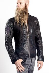 Veste de moto en cuir de mouton véritable pour homme, design vintage Route 66, effet vieilli, imperméable, respirante, écologique, marque personnalisée - Product Image 4