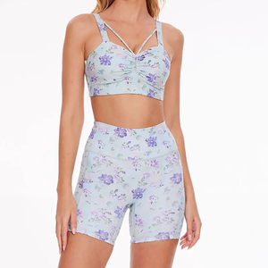 Conjunto Deportivo de Verano para Mujer, de la Mejor Calidad, con Estampado, Transpirable, de Alta Elasticidad, para Entrenamiento y Fitness - Product Image 1
