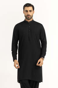 Costume Salwar Kameez Noir Respirant Personnalisable 2026 – Vente en Gros Usine – Tenue Décontractée Homme pour Mariage Pakistanais, Fête, Aïd, Ramadan - Product Image 6