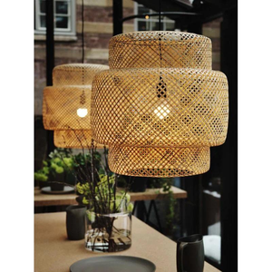 Lámpara Colgante Hecha a Mano de Alta Calidad, de Mimbre y Bambú, para Decoración de Sala de Estar u Hotel, Base E26 - Product Image 1