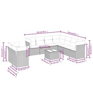 Ensemble de canapés de jardin en rotin PE beige et verre trempé - Product Image 3