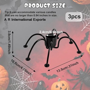 Juego de 3 Portavelas de Araña para Halloween, Hechos a Mano, de Hierro Resistente, para Decoración de Mesa y Fiestas - Product Image 2