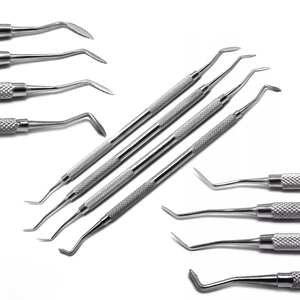 Kit d'outils dentaires en acier inoxydable de classe I, couleur argent, Tegra, comprenant une spatule à ciment Hollenback Carver et un ensemble de modelage de cire, instrument médical - Product Image 1