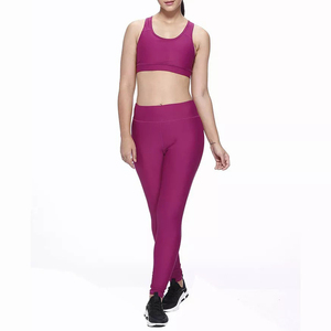 Vente directe usine – Ensemble de yoga pour femme, tenue de sport – Motif uni, logo frontal, sans couture, séchage rapide et respirant, ensemble 2 pièces pour la gym - Product Image 2