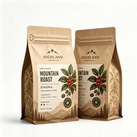 Coffee Beans Bag Custom Aluminum Foil Packaging Pouch With Valve Zipper Flat Bottom Digital Printed Manufacturer Factory OEM