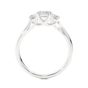 Bague en diamant naturel pour femme, or 18 carats, certifiée IGI et pureté VS1, 1,00 carat, 3 pierres, coupe princesse - Product Image 4