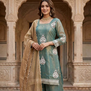 Ramdev Trading MT-4023 Women's Heavy Fendy <b>Silk</b> <b>Kurta</b>/Kurti for Party Wedding & Diwali-Quick Dry Modern Style All Seasons - Product Image 1
