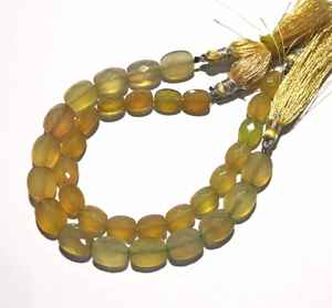 ลูกปัดหินแคลเซโดนีสีเหลืองธรรมชาติทรงรีเหลี่ยมเพชรพลอยสำหรับทำเครื่องประดับขายส่ง - Product Image 6