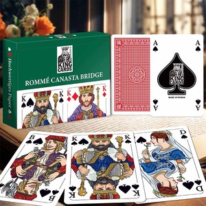 King <b>Cards</b> German Romme <b>Card</b> Game Double <b>Playing</b> <b>Card</b> Decks Smooth Finish Water-Based Overprint Varnish 310gsm Black Core <b>Cards</b> - Product Image 5
