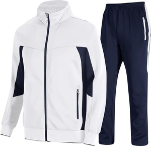Men’s Premium Sports Tracksuit Casual Cotton Blend Zipper Tracksuit <b>Zip</b>-<b>Up</b> <b>Jacket</b> Elastic Waist Pants Breathable Jogging Set - Product Image 3