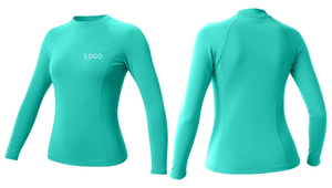 Traje de Baño de Manga Larga para Mujer, Protección Solar, Secado Rápido, Camiseta de Natación UPF 50+, Diseño de Logotipo Personalizado - Product Image 4