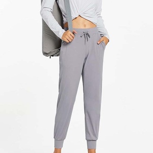 Pantalon de jogging pour femme en toile polyester/coton écologique de haute qualité, avec logo personnalisé, en molleton bouclette décontracté et cordon de serrage - Product Image 2