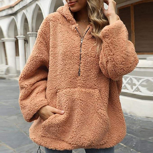 Women's 2024 Winter Sherpa Fleece Fox Fur Reversible Turtleneck Coat Regular Breathable Faux Fur Cashmere Waterproof Linen Silk - Product Image 2