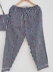 Traje de noche con bolsa de algodón estampado suave camisa estética de mujer pijama suave verano/invierno traje de baño 100% conjunto de pijama de algodón - Product Image 3