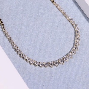Women's 18K Gold Filled Moissanite <b>Tennis</b> <b>Necklace</b> Round Brilliant Cut Prong Setting Classic Box Chain Everyday Wear <b>Necklace</b> - Product Image 4
